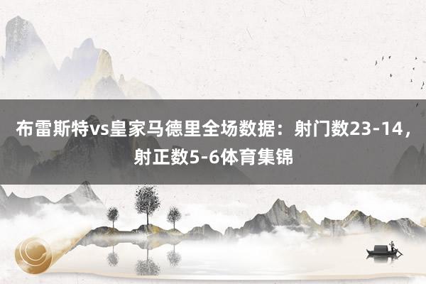 布雷斯特vs皇家马德里全场数据：射门数23-14，射正数5-6体育集锦