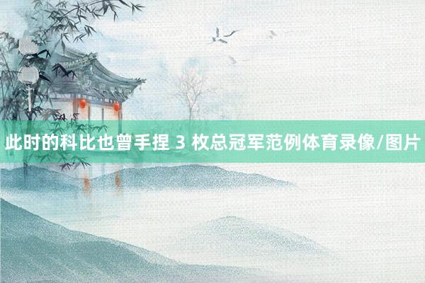 此时的科比也曾手捏 3 枚总冠军范例体育录像/图片