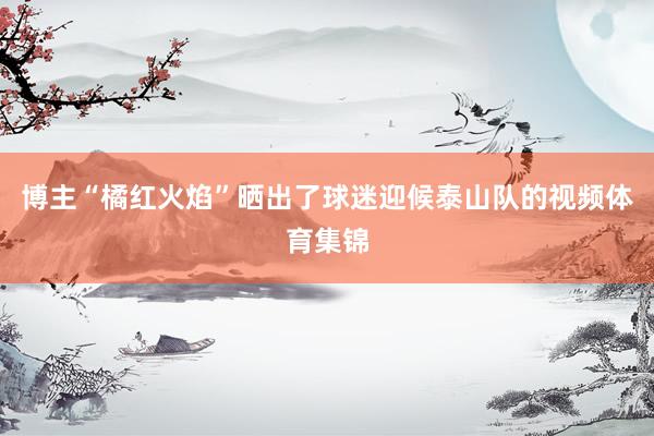 博主“橘红火焰”晒出了球迷迎候泰山队的视频体育集锦