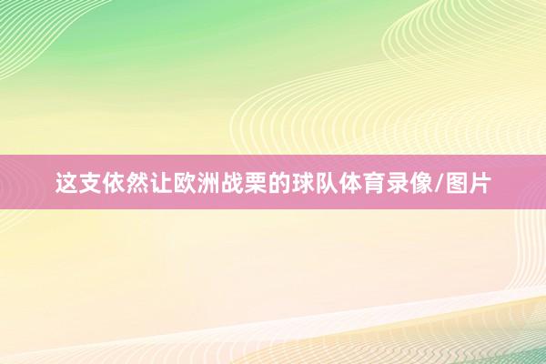 这支依然让欧洲战栗的球队体育录像/图片
