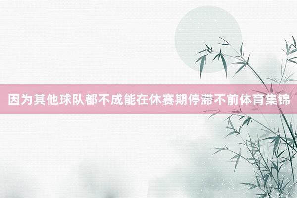 因为其他球队都不成能在休赛期停滞不前体育集锦