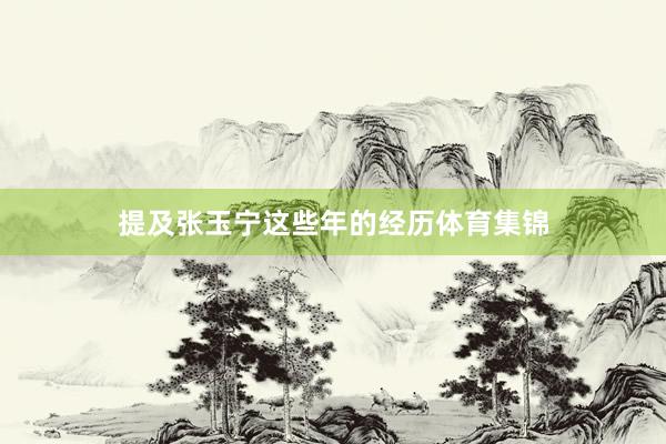 提及张玉宁这些年的经历体育集锦