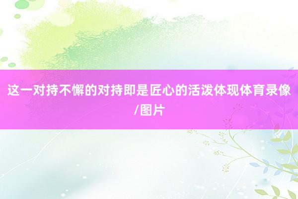 这一对持不懈的对持即是匠心的活泼体现体育录像/图片