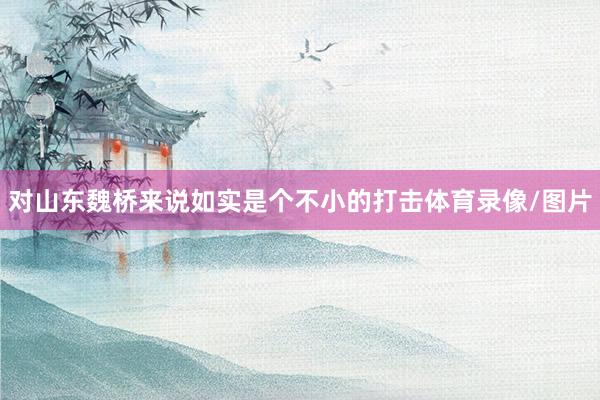 对山东魏桥来说如实是个不小的打击体育录像/图片