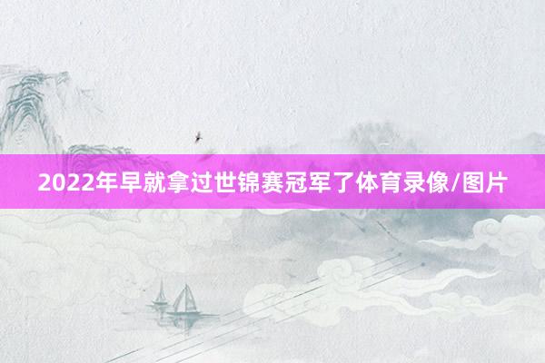 2022年早就拿过世锦赛冠军了体育录像/图片