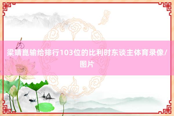 梁靖崑输给排行103位的比利时东谈主体育录像/图片