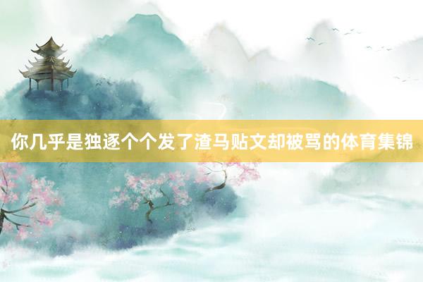 你几乎是独逐个个发了渣马贴文却被骂的体育集锦