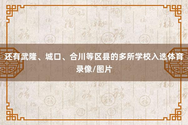 还有武隆、城口、合川等区县的多所学校入选体育录像/图片