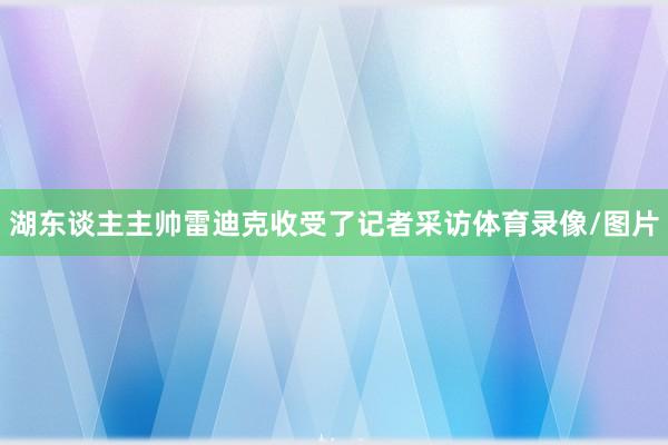 湖东谈主主帅雷迪克收受了记者采访体育录像/图片