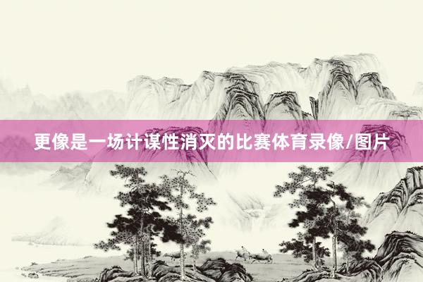 更像是一场计谋性消灭的比赛体育录像/图片