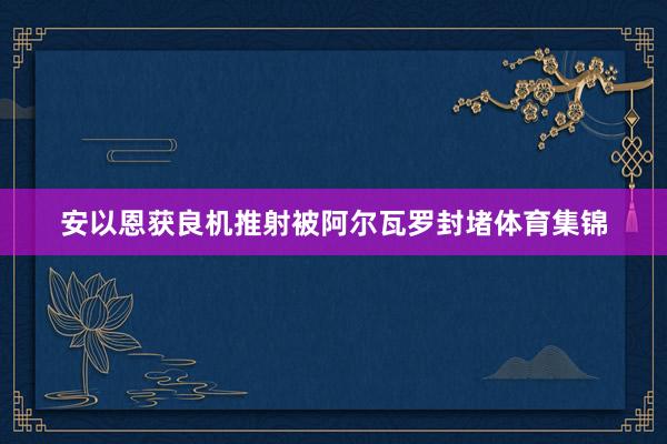 安以恩获良机推射被阿尔瓦罗封堵体育集锦