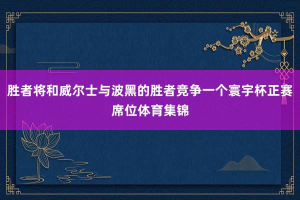 胜者将和威尔士与波黑的胜者竞争一个寰宇杯正赛席位体育集锦