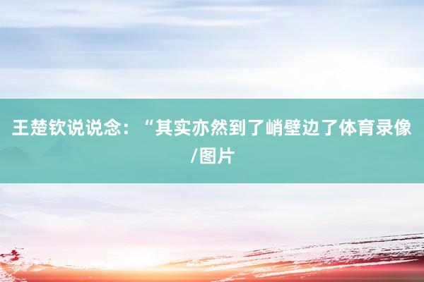 王楚钦说说念：“其实亦然到了峭壁边了体育录像/图片